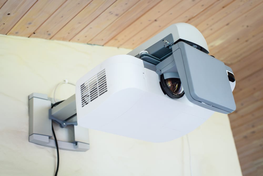 a projector on a wall