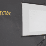 A view of a white projector screen