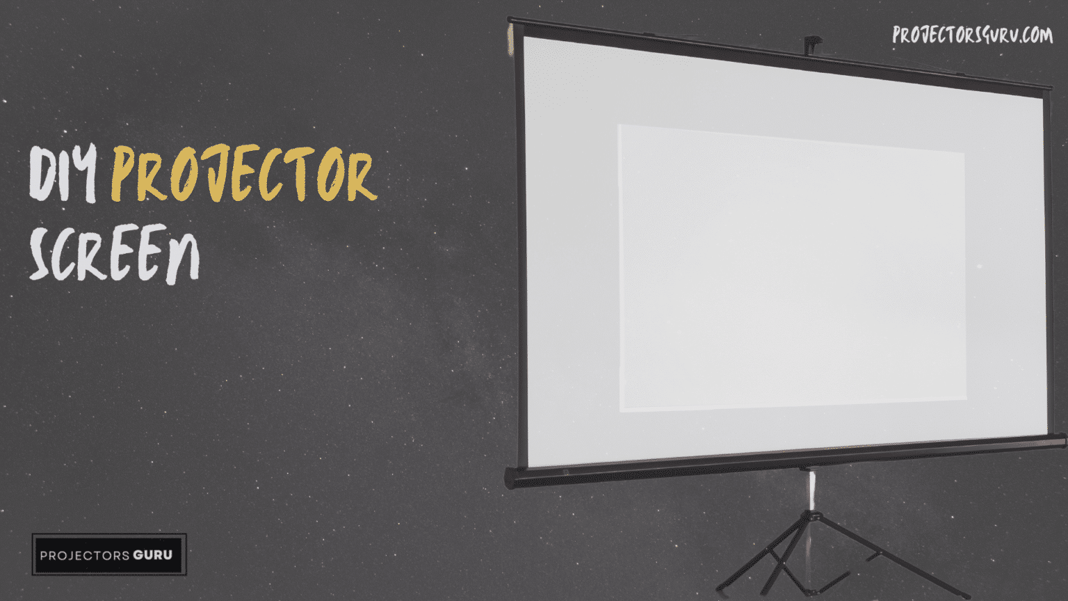 A view of a white projector screen