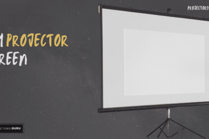 A view of a white projector screen