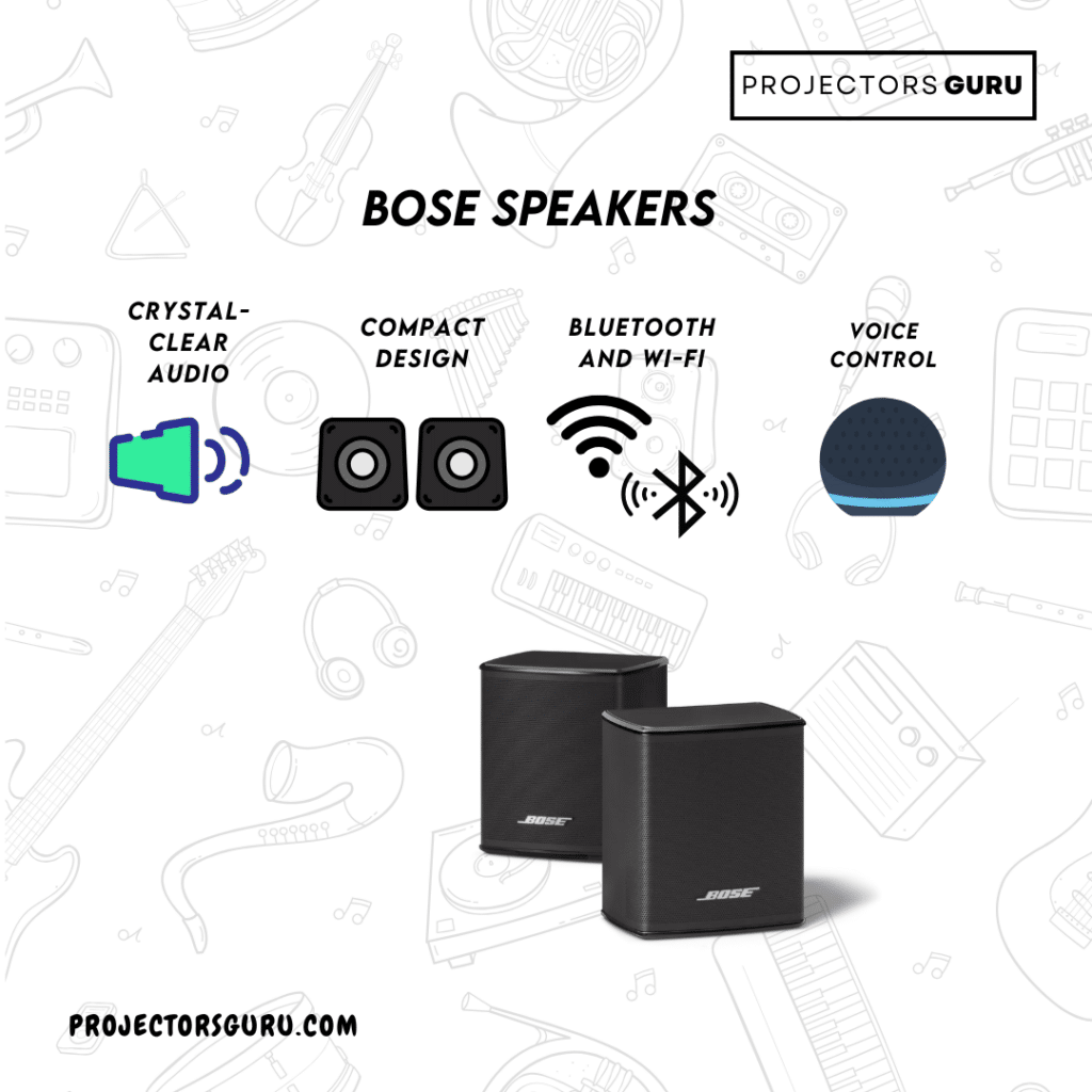 A view of Bose Speakers